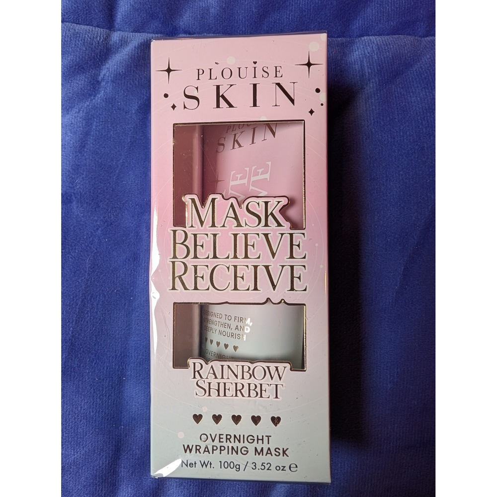 PLouise Skin Mask Believe Receive Women 100g Rainbow Sherbet Overnight Mask NWT